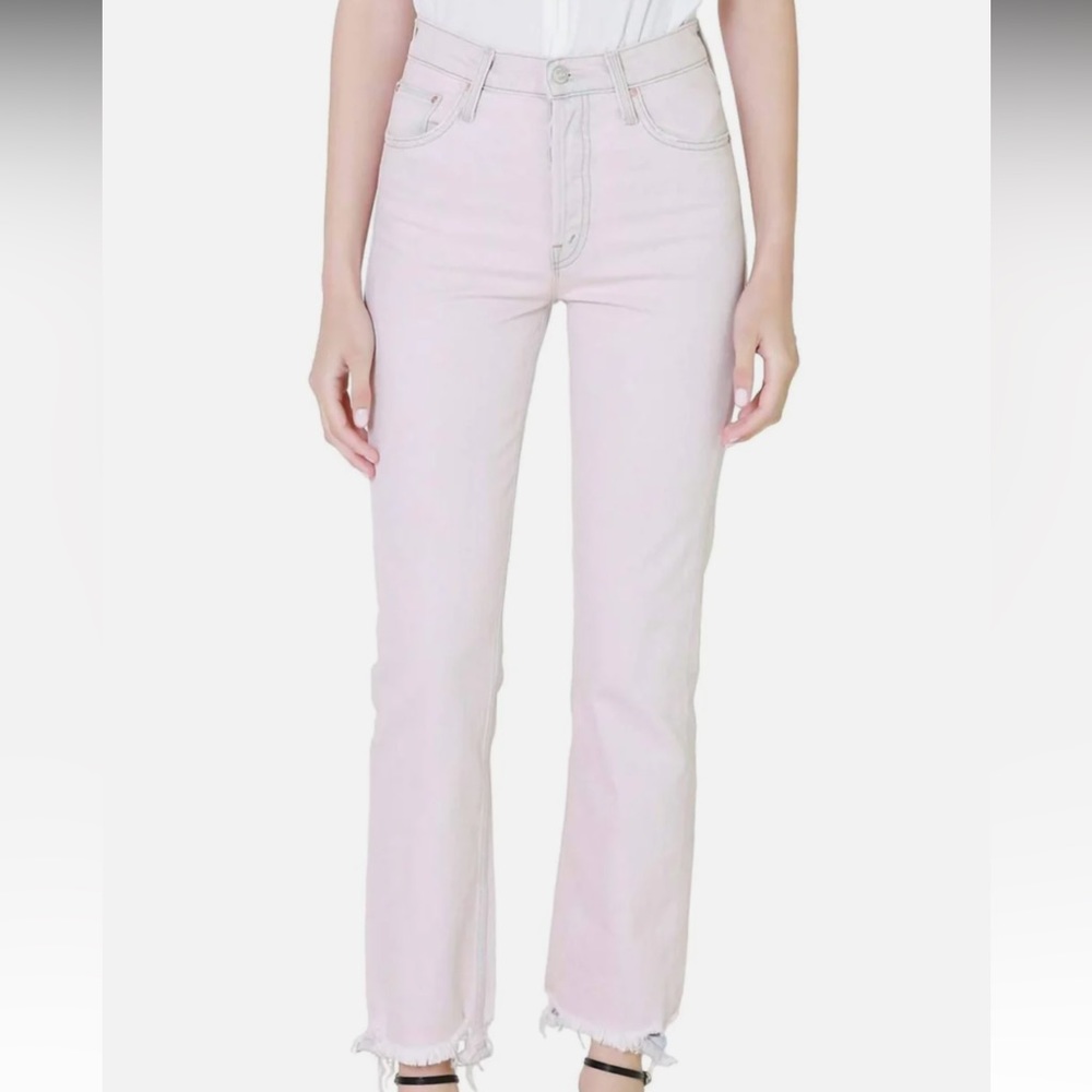 MOTHER Tomcat Ankle Jeans in Dunked in Trouble size 29 Pink